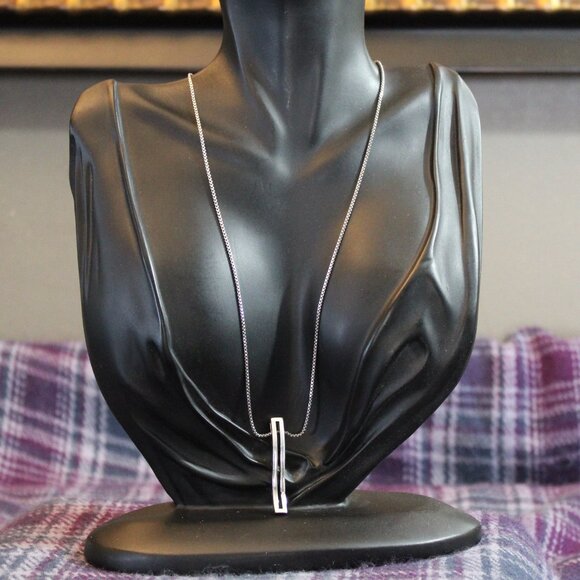 *925* Sterling Silver Hot Diamonds Marked Diamond Pendant Necklace - Picture 2 of 10